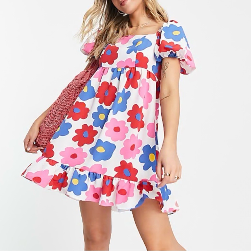 Glamorous Floral Baby Doll Dress